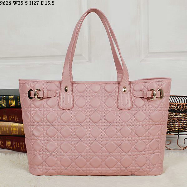 dior soft tote purse lambskin leather 9626 light pink - Click Image to Close